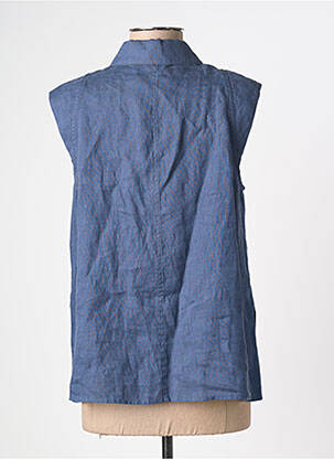 Chemisier coupe droite sans manche bleu ZYGA femme