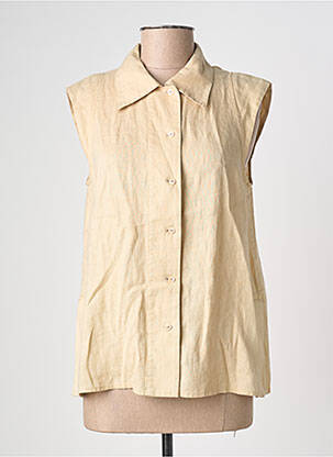 Chemisier coupe droite sans manche beige ZYGA femme