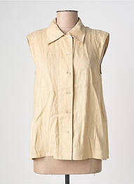 Chemisier coupe droite sans manche beige ZYGA femme