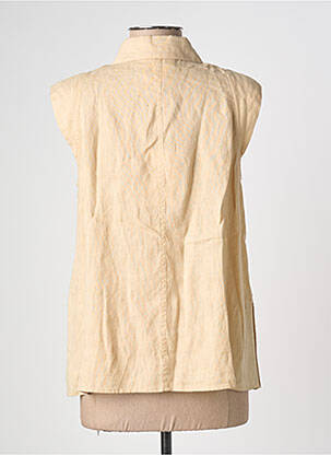 Chemisier coupe droite sans manche beige ZYGA femme