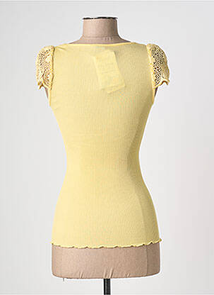 Top col carré manches courtes jaune OSCALITO femme