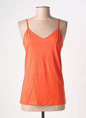 Top coupe cintrée fines bretelles orange CHACOK femme