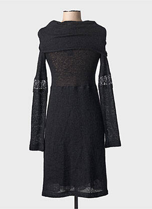 Robe mi-longue manches longues manches longues noir ANNA RITA N femme