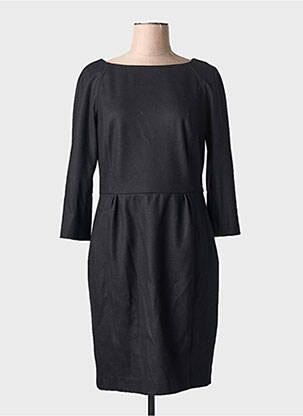 Robe mi-longue manches longues manches longues noir ZYGA femme