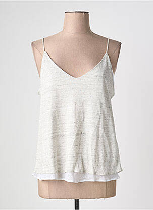 Top coupe cintrée fines bretelles gris MAJESTIC FILATURES femme