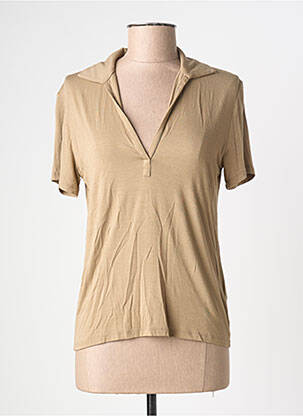 Polo beige MAJESTIC FILATURES femme