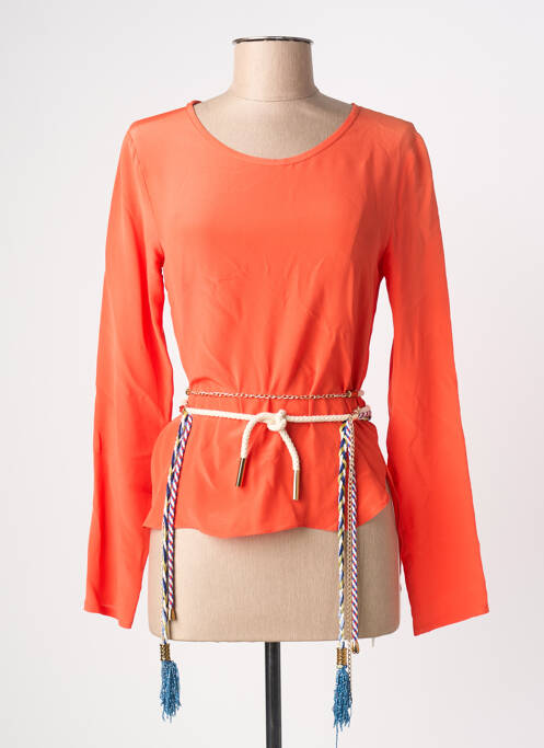 Blouse col rond manches longues orange ELLA LUNA femme