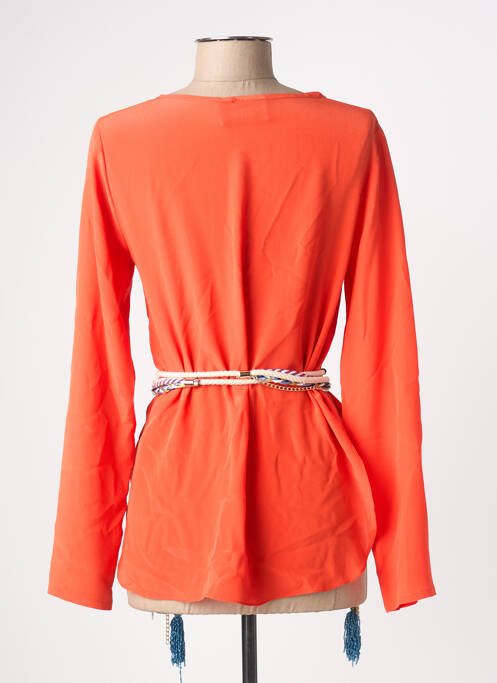 Blouse col rond manches longues orange ELLA LUNA femme