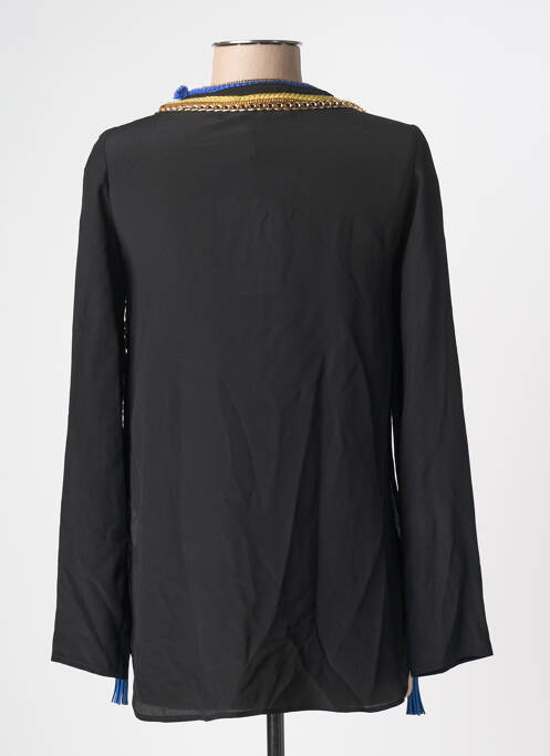 Blouse col rond manches longues noir ELLA LUNA femme