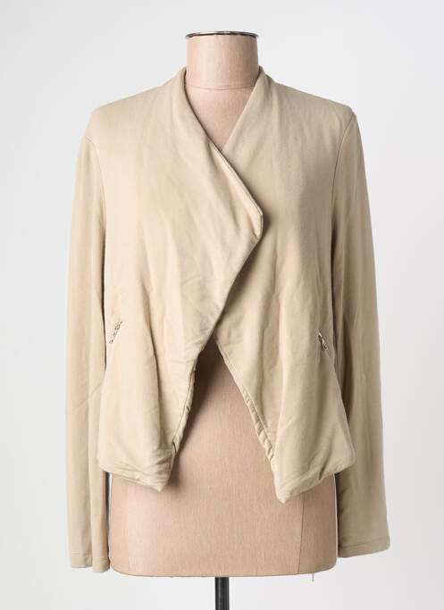 Veste casual coupe droite beige MAJESTIC FILATURES femme