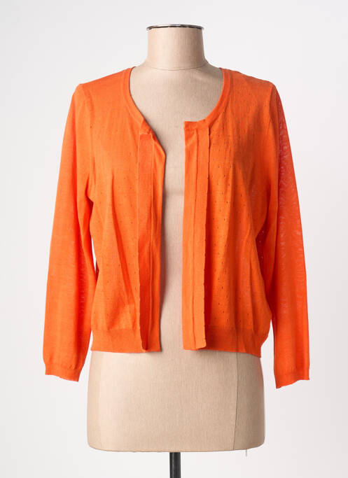 Gilet manches longues manches longues orange ZYGA femme