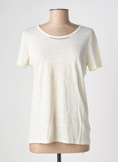 Top manches courtes manches courtes blanc MAJESTIC FILATURES femme