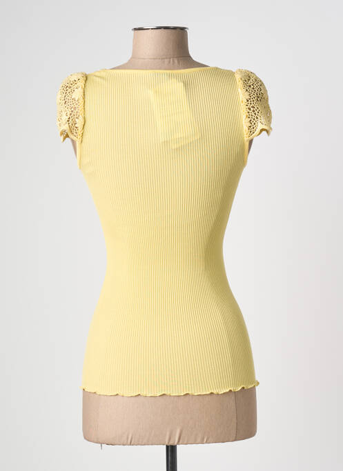 Top col carré manches courtes jaune OSCALITO femme