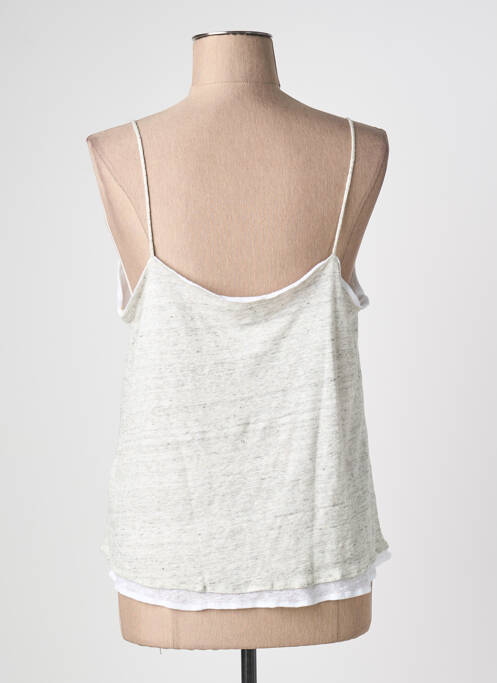 Top coupe cintrée fines bretelles gris MAJESTIC FILATURES femme