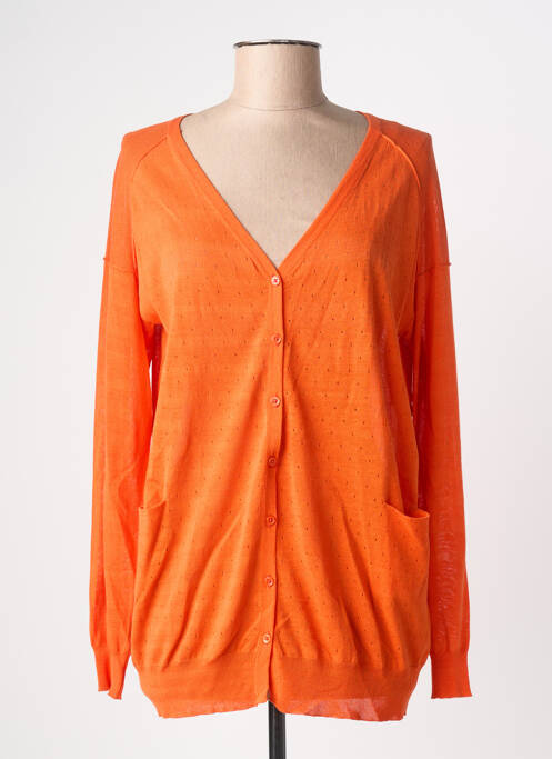 Gilet manches longues orange ZYGA femme