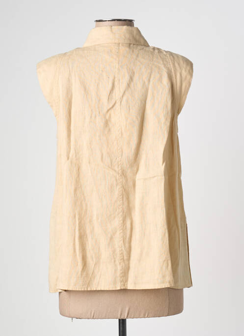 Chemisier coupe droite sans manche beige ZYGA femme