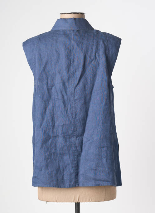 Chemisier coupe droite sans manche bleu ZYGA femme