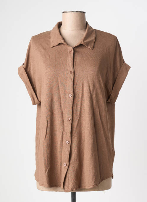 Chemisier marron MAJESTIC FILATURES femme