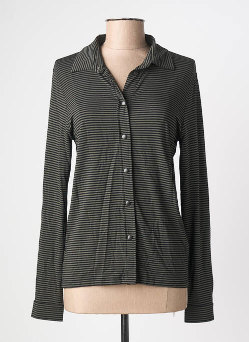 Chemisier coupe cintrée manches longues noir MAJESTIC FILATURES femme