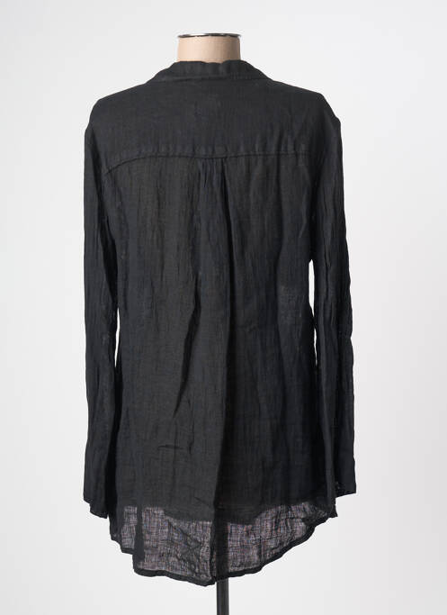 Chemisier coupe droite manches longues noir ZYGA femme