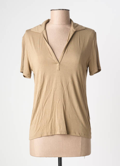 Polo beige MAJESTIC FILATURES femme