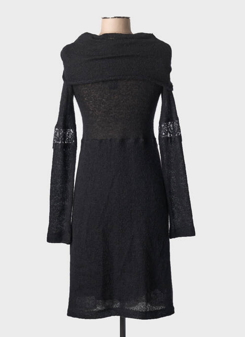Robe mi-longue coupe évasée manches longues noir ANNA RITA N femme