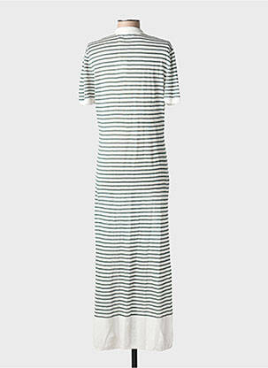 Robe longue manches courtes manches courtes blanc MAJESTIC FILATURES femme