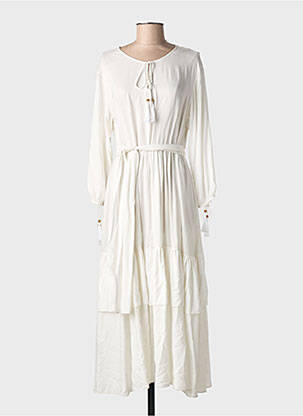 Robe longue manches longues manches longues blanc CHIARA FIORINI femme