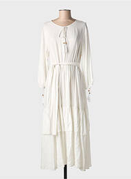 Robe longue manches longues manches longues blanc CHIARA FIORINI femme