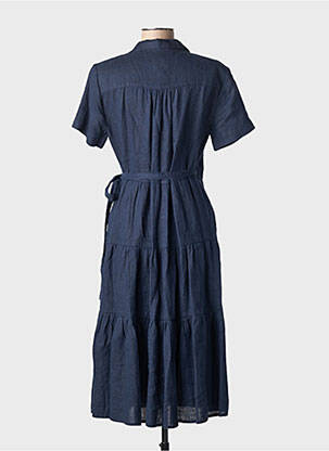 Robe mi-longue manches courtes manches courtes bleu ZYGA femme