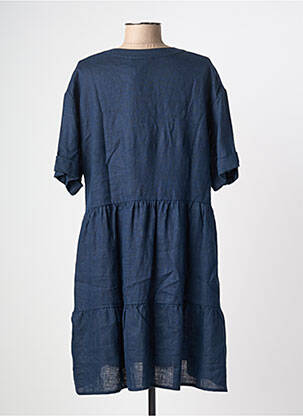 Robe mi-longue manches courtes manches courtes bleu ZYGA femme