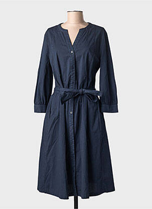 Robe mi-longue manches longues manches longues bleu ZYGA femme