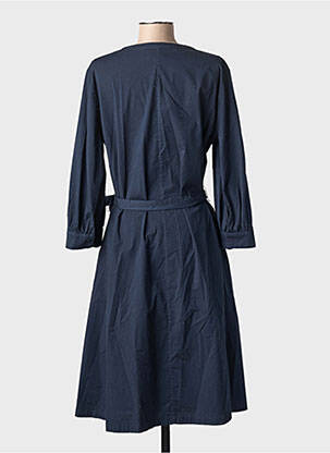 Robe mi-longue manches longues manches longues bleu ZYGA femme