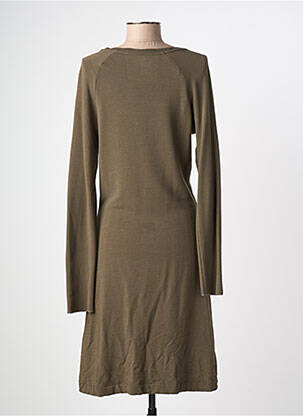 Robe mi-longue manches longues manches longues vert MAJESTIC FILATURES femme