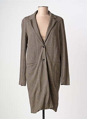 Veste casual col tailleur marron MAJESTIC FILATURES femme