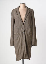 Veste casual col tailleur marron MAJESTIC FILATURES femme