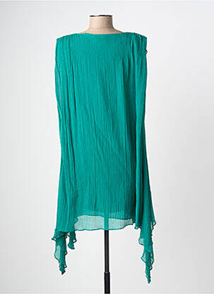 Tunique sans manche tissage crêpe vert HOTEL PARTICULIER femme