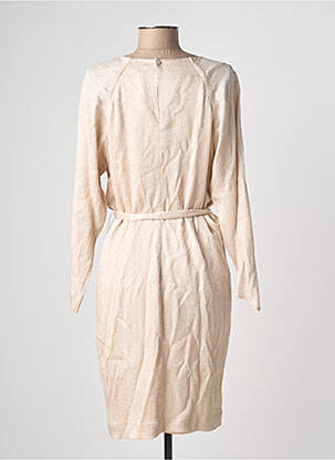 Robe mi-longue manches longues manches longues beige INTROPIA femme