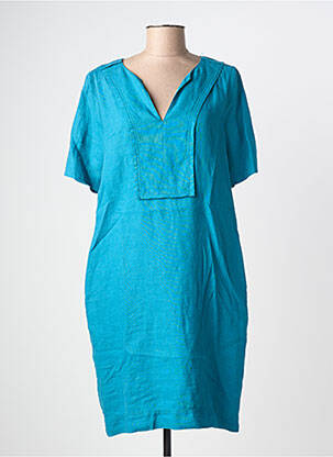 Robe mi-longue manches courtes manches courtes bleu ZYGA femme