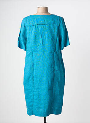 Robe mi-longue manches courtes manches courtes bleu ZYGA femme