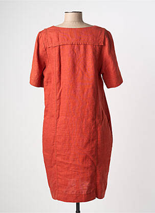 Robe mi-longue manches courtes manches courtes orange ZYGA femme