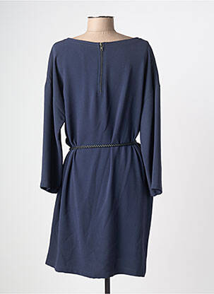 Robe mi-longue manches longues manches longues bleu ZYGA femme