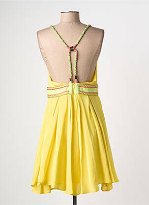 Robe mi-longue coupe fluide sans manche jaune ELLA LUNA femme