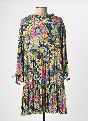 Robe courte manches longues manches longues bleu CHIARA FIORINI femme