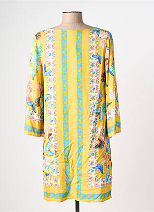 Robe courte manches longues manches longues jaune CHIARA FIORINI femme
