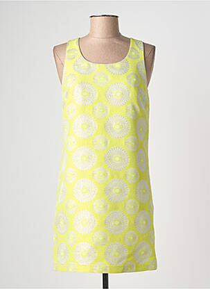 Robe courte sans manche sans manche jaune ELLA LUNA femme