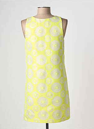 Robe courte sans manche sans manche jaune ELLA LUNA femme