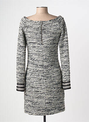 Robe courte fermeture zippée au dos manches longues gris ELLA LUNA femme