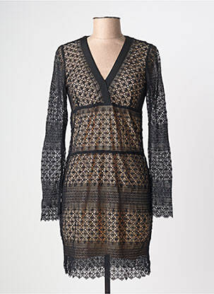 Robe courte fermeture zippée au dos manches longues noir VALERIE KHALFON femme