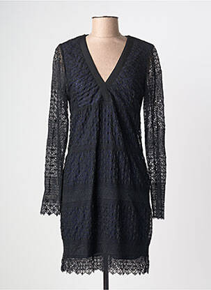 Robe courte fermeture zippée au dos manches longues bleu VALERIE KHALFON femme